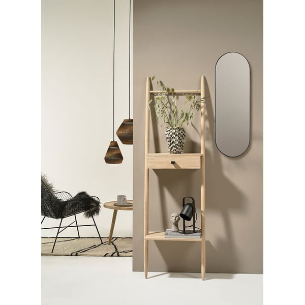 Regal iz masivnega hrasta v naravni barvi 30x170 cm Ebern – Villa Collection-image-2