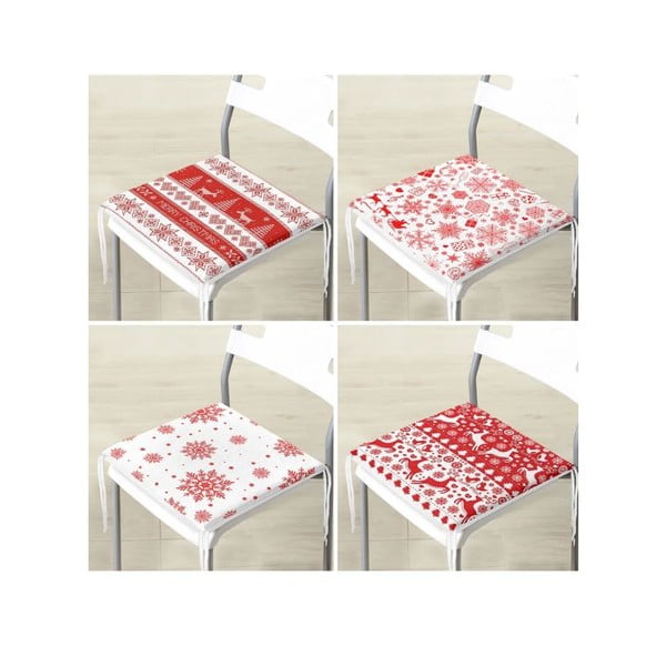 Sedežne blazine z božičnim motivom v kompletu 4 ks 40x40 cm Snowflakes – Mila Home-image-4
