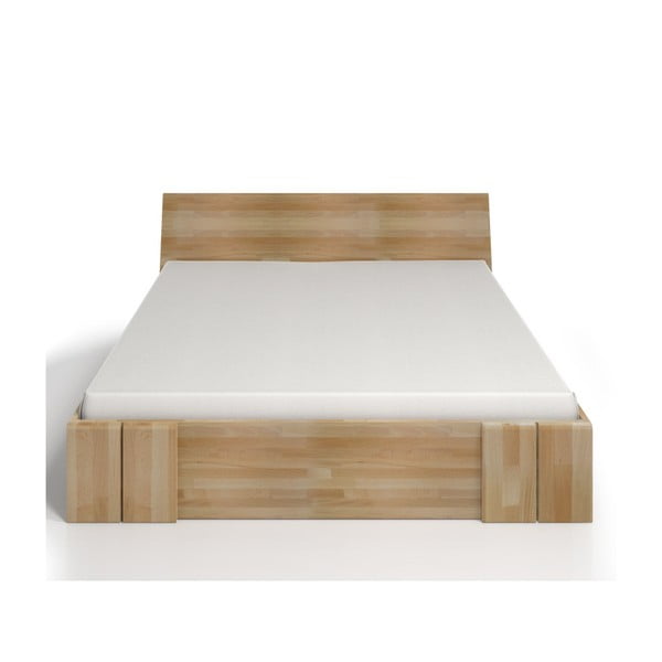 Dvoposteljna postelja iz bukovega lesa s predalom SKANDICA Vestre Maxi, 200 x 200 cm