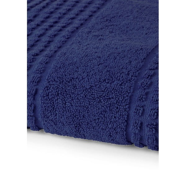 Temno modra frotirna brisača iz organskega bombaža 50x100 cm Check – JUNA-image-2