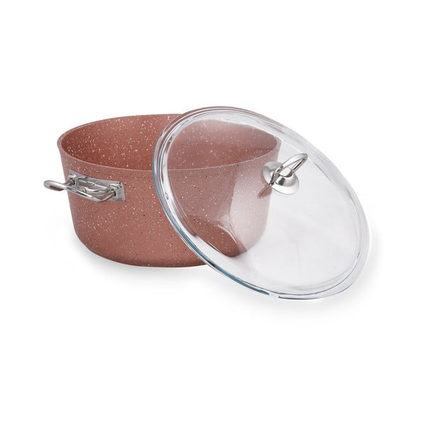 Roza aluminijast lonec s pokrovom Güral Porselen Classic, ø 26 cm-image-3