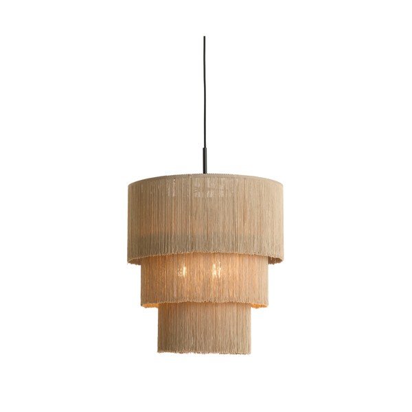 Sivorjava viseča svetilka s tekstilnim senčilom ø 10 cm Malaika – Light & Living-image-3