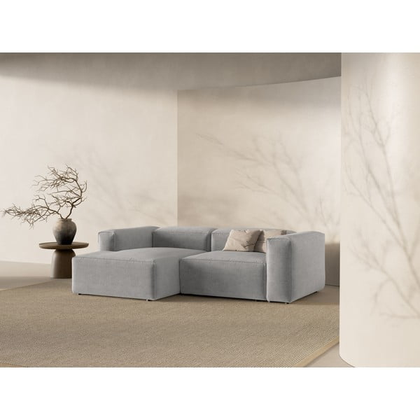 Svetlo siva kotna sedežna garnitura (levi kot/z ležalnikom) Bergamo – Cosmopolitan Design-image-1