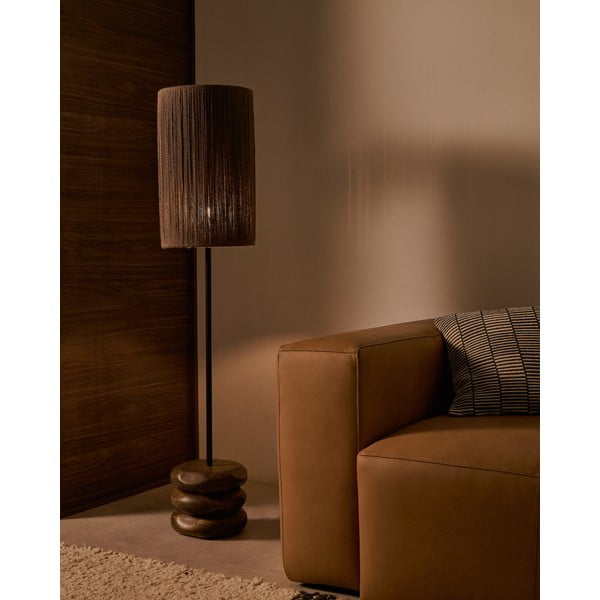 Namizna svetilka iz masivne akacije v temni naravni barvi (višina 147 cm) Kor – Kave Home-image-1