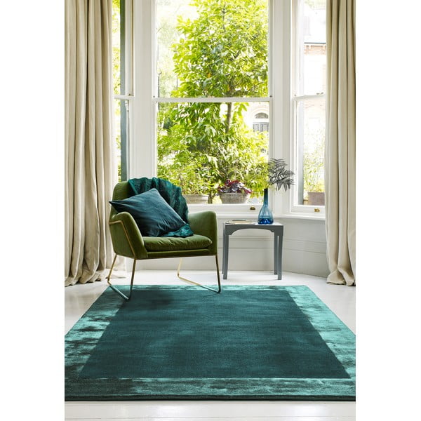 Modrozelena ročno tkana preproga iz mešanice volne 160x230 cm Ascot – Asiatic Carpets-image-1