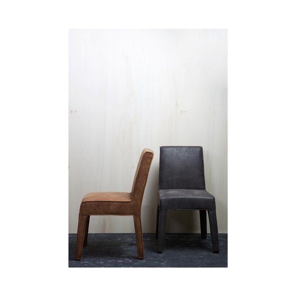 Komplet 2 rjavih usnjenih stolov BePureHome Cocoon-image-1