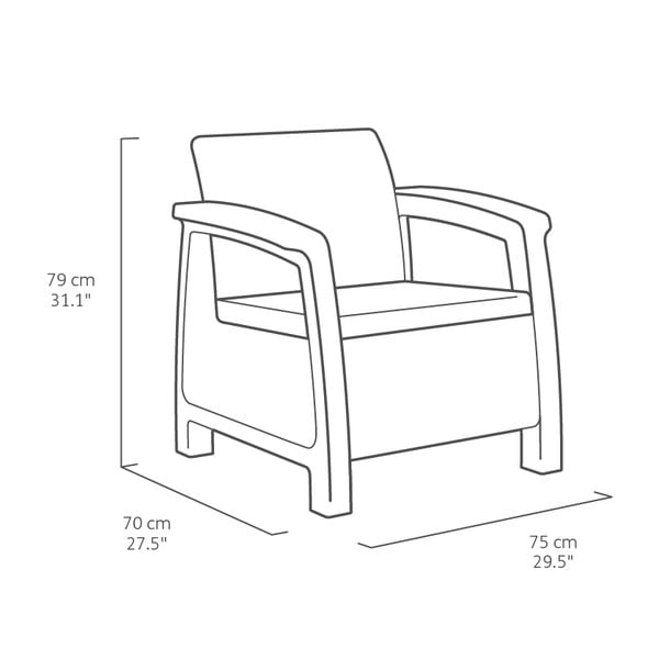 Temno siva vrtna garnitura za 4 osebe Corfu – Keter-image-3