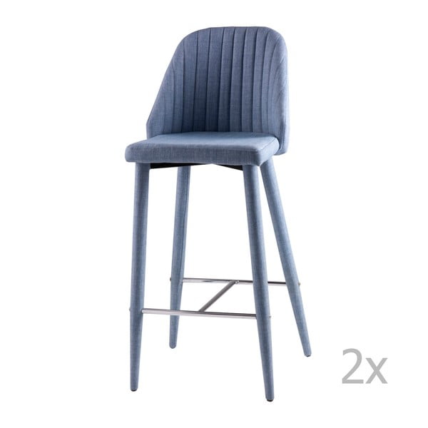 Komplet 2 svetlo modrih barskih stolov sømcasa Cassie