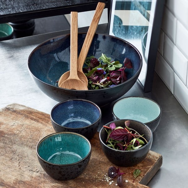 Zelena/črna skledica iz kamenine 200 ml Gastro Green/Black – Bitz-image-1