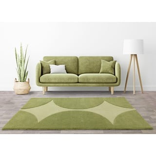 Zelena ročno tkana volnena preproga 120x170 cm Canvas – Asiatic Carpets