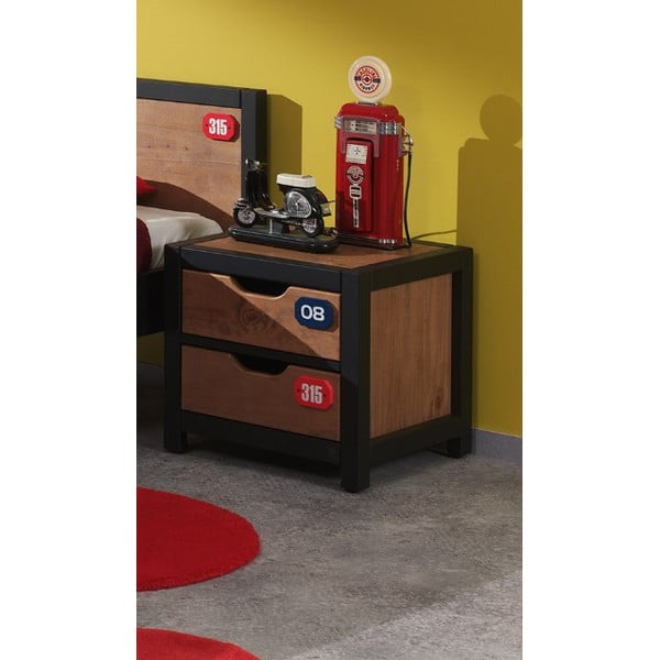 Rjava nočna omarica iz borovega lesa Vipack Alex-image-1