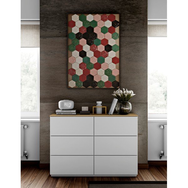 Bela komoda z vrhnjim delom iz hrastovega dekorja TemaHome Join, 120 x 84 cm-image-1