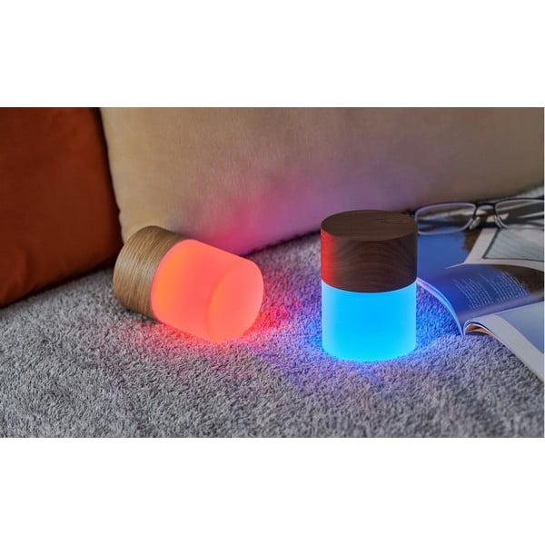 Temno rjava namizna svetilka s steklenim senčnikom (višina 10,5 cm) Lemelia - Gingko-image-4