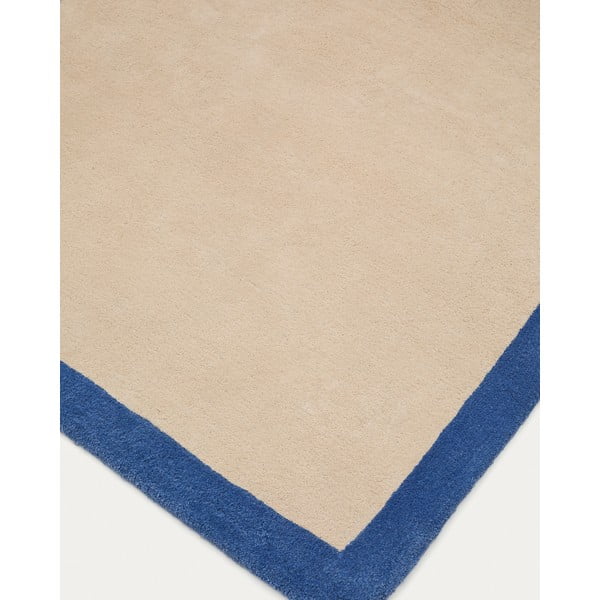 Modra/bež bombažna preproga 90x150 cm Nalim – Kave Home-image-4