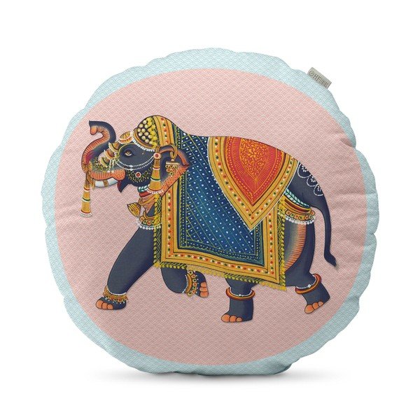 Bombažni vzglavnik HF Living Kandula Pink Elephant, ⌀ 50 cm