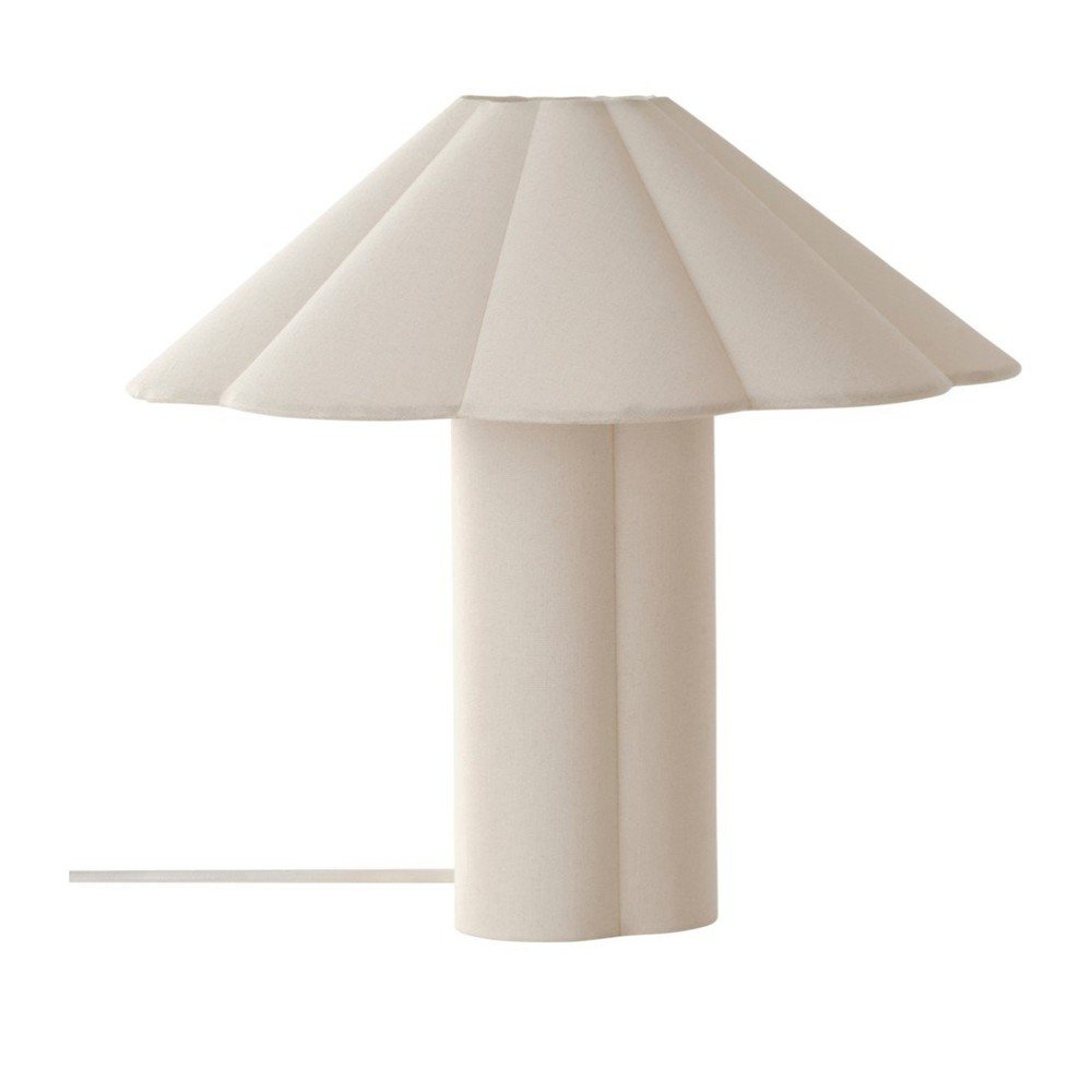Kremno bela lanena namizna svetilka (višina 38 cm) Gerd