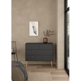 Antracitno siva nizka komoda 99x82 cm Bodo – Tvilum