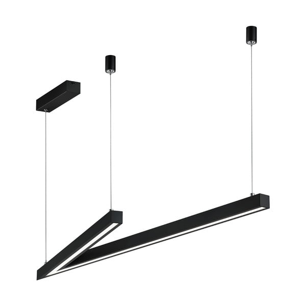 Črna LED viseča svetilka z glasovnim upravljanjem s pomočjo mobilne aplikacije s kovinskim senčilom Cicanto – CINQUE