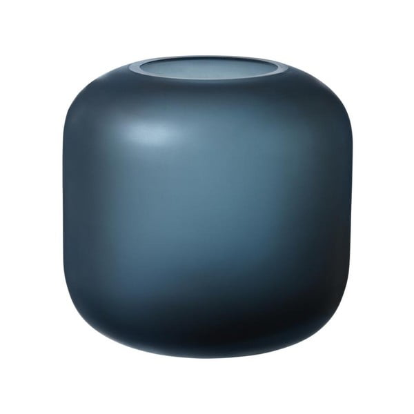 Vaza iz modrega stekla Blomus Bright, višina 17 cm