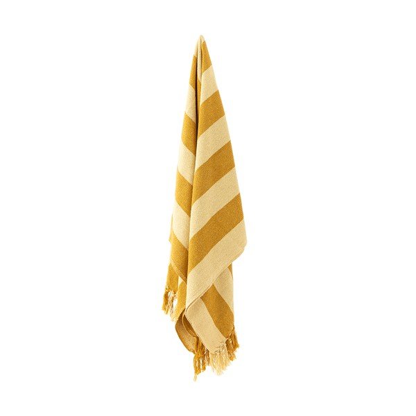 Rumena odeja iz recikliranega bombaža 130x160 cm Frello – Bloomingville-image-2