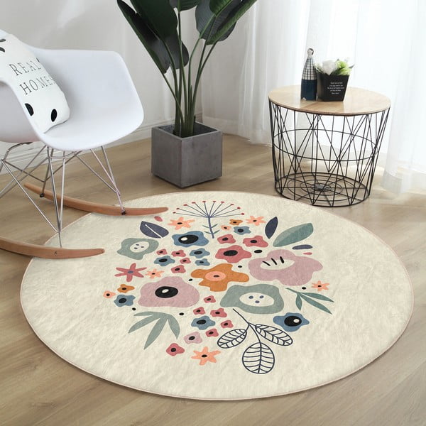 Pralna okrogla preproga primerna za robotski sesalnik ø 80 cm Comfort – Mila Home-image-1