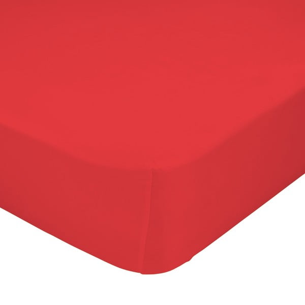 Rdeča elastična rjuha HF Living Basic, 140 x 200 cm