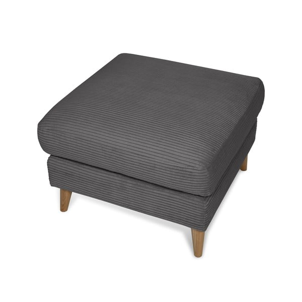 Temno siv tabure iz rebrastega žameta Paris – Scandic-image-3