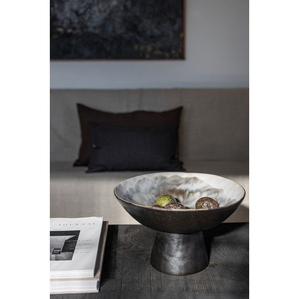 Črno-slonokoščena skleda iz kamenine ø 31,5 cm By Hand  – Mette Ditmer Denmark-image-3