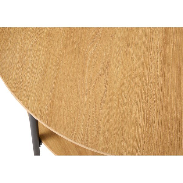 Okrogla stranska mizica v hrastovem dekorju ø 50 cm Pensacola – Unique Furniture-image-4