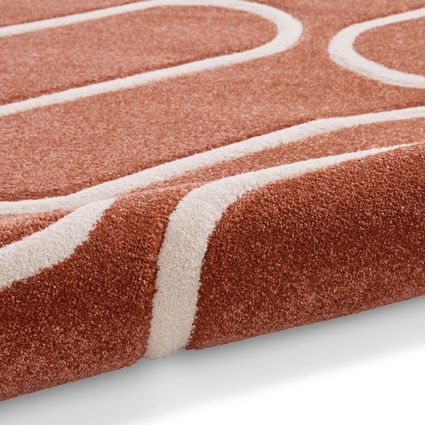 Opečnato oranžna preproga 120x170 cm Linear Curve – Catherine Lansfield-image-3