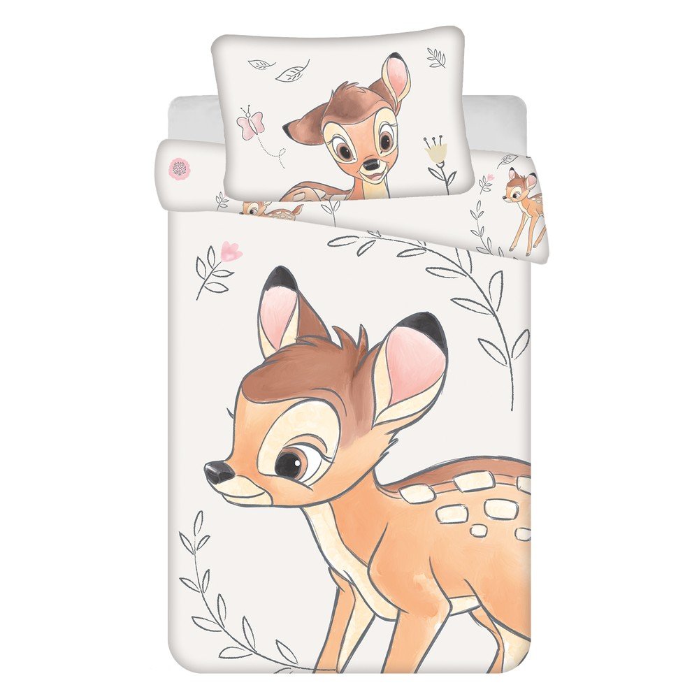 Bombažna otroška posteljnina za otroško posteljico 100x135 cm  Bambi "Beige"