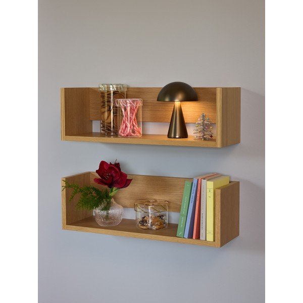 Polica v hrastovem dekorju v naravni barvi 64 cm Gap – Hübsch-image-3
