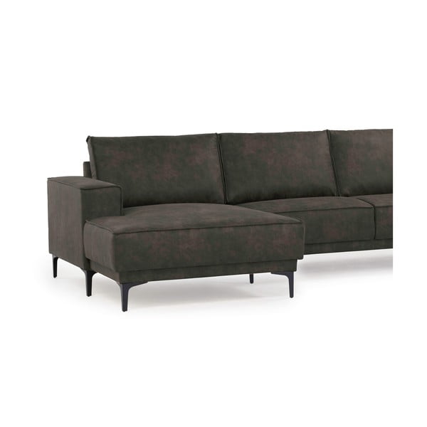 Antracitno siva kotna sedežna garnitura iz imitacije usnja (levi kot) Copenhagen – Scandic-image-4