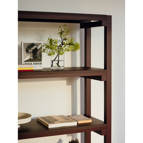 Bordo rdeč regal iz masivne bukve 184x180x37 cm Noru – noo.ma-image-4