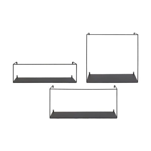 Črne kovinske police v kompletu 3 ks 40 cm Ulmo – House Nordic