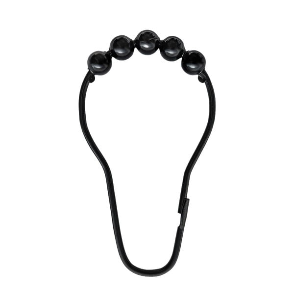 Črni kavlji za tuš zaveso v kompletu 10 ks Aqua – Mette Ditmer Denmark