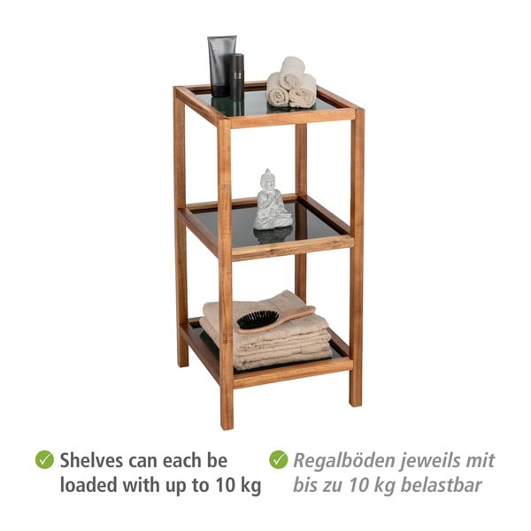 Steklena kopalniška polica v črni in naravni barvi 36x79 cm Fondi – Wenko-image-3