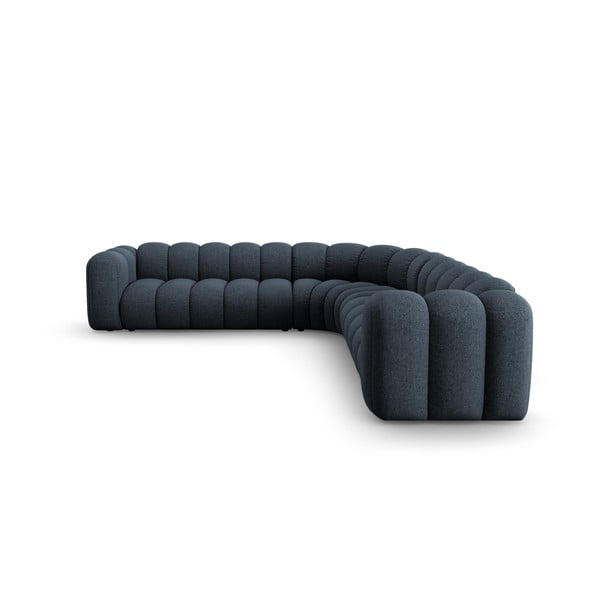 Modra kotna sedežna garnitura iz šenilje Lupine – Micadoni -image-2