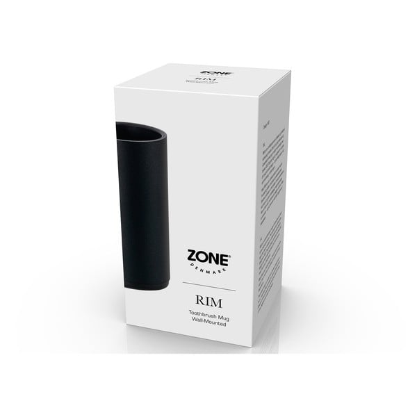 Črn stenski lonček za zobne ščetke Zone Rim-image-1