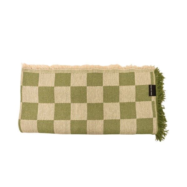 Zeleno/bež pregrinjalo za zakonsko posteljo 240x240 cm Green Checkerboard – Really Nice Things