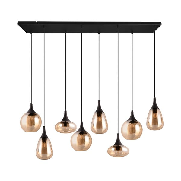 Črna/oranžna viseča svetilka s steklenim senčnikom Lumina – Trio-image-4