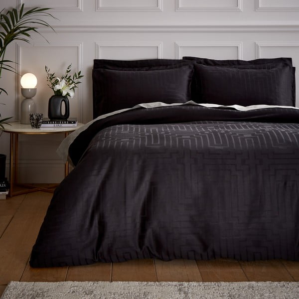 Črna posteljnina iz bombažnega satena 135x200 cm - Bianca