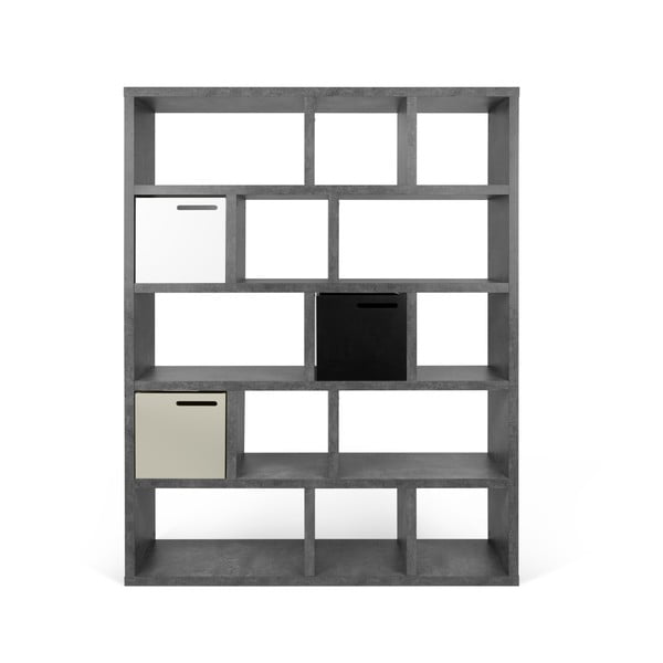 Siv regal v betonskem dekorju 150x198 cm Berlin – TemaHome-image-3