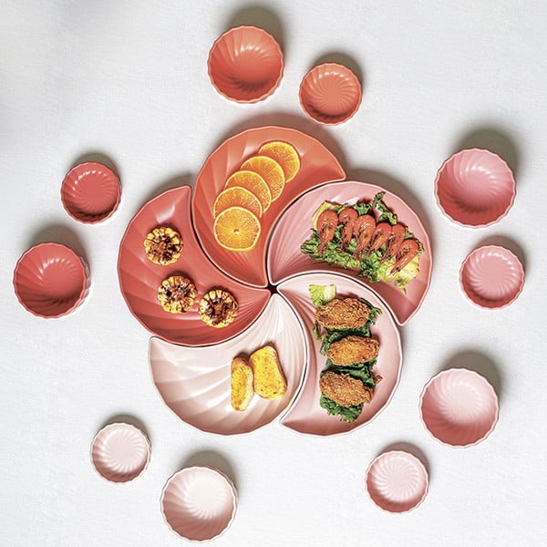 Lončen komplet za serviranje 5 ks Palmarosa pink – Villa Altachiara-image-2