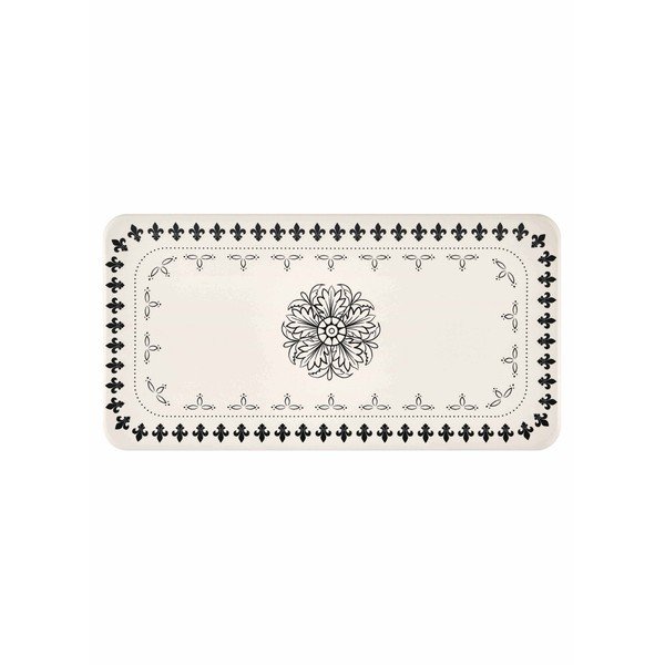 Krem porcelanast servirni krožnik s črnim ornamentom Mia Libre, 32 x 17 cm-image-1