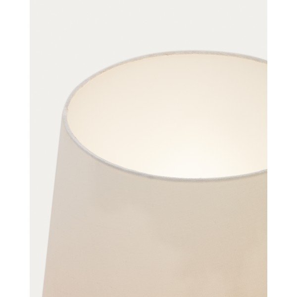 Bela/v naravni barvi stoječa svetilka s tekstilnim senčilom (višina 110 cm) Marga – Kave Home-image-3