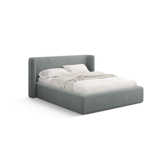 Temno siva oblazinjena zakonska postelja s prostorom za shranjevanje z letvenim dnom 160x200 cm Jason – Windsor & Co Sofas