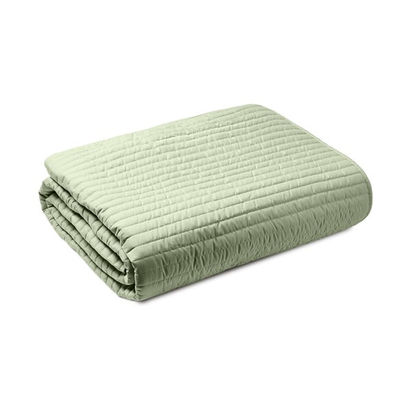 Zeleno prešito pregrinjalo za zakonsko posteljo 220x230 cm Quilted Lines – Bianca