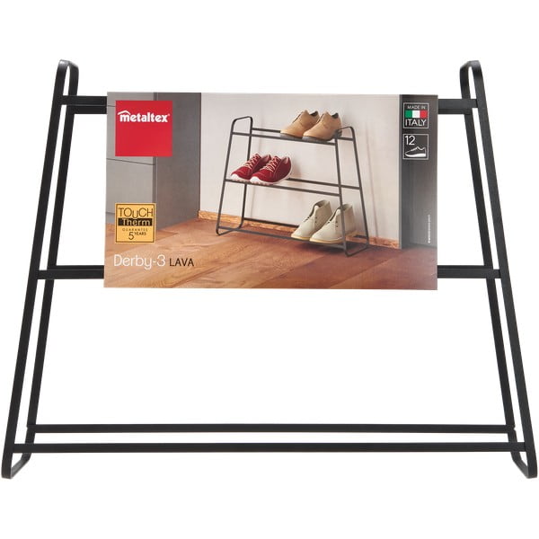 Črno stojalo za čevlje Metaltex Derby-image-2