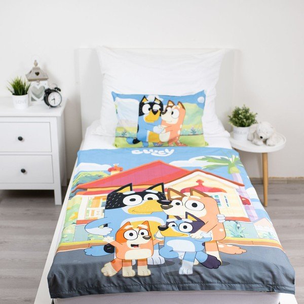 Bombažna otroška posteljnina za otroško posteljico 100x135 cm Bluey – Jerry Fabrics-image-1